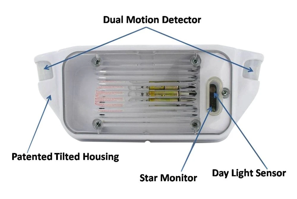 AP Products® 016-SL1000 - Star Lights™ SL1000 Rectangular Clear Lens White Case LED Motion Activated Porch Light 2 AP Products® 016-SL1000 - Star Lights™ SL1000 Rectangular Clear Lens White Case LED Motion Activated Porch Light - Image 2