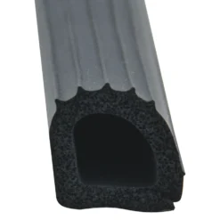 AP Products® 018-206 - 50' Black EPDM Sponge Rubber Door/Window D-Seal With Ribs