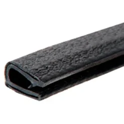 Fairchild® - 50' Black Soft Tone Long Leg Single Lip Edge Trim With Segmented Steel Core