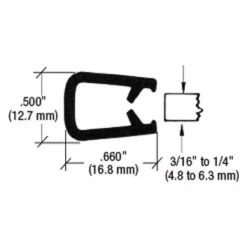 Fairchild® - 50' Double Lip 1/4" Edge Trim With Segmented Steel Core -Magma Store 0343 50 2