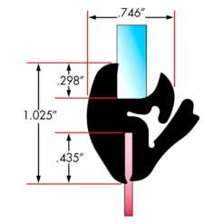 Fairchild® - 25' Decorative Single Lip Trim Seal -Magma Store 0599 25