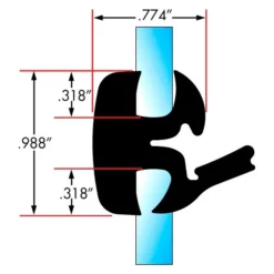 Fairchild® - 25' Decorative Single Lip Trim Seal -Magma Store 0600 25