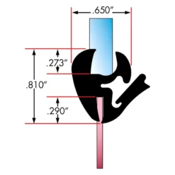 Fairchild® - 25' Decorative Single Lip Trim Seal -Magma Store 0692 25