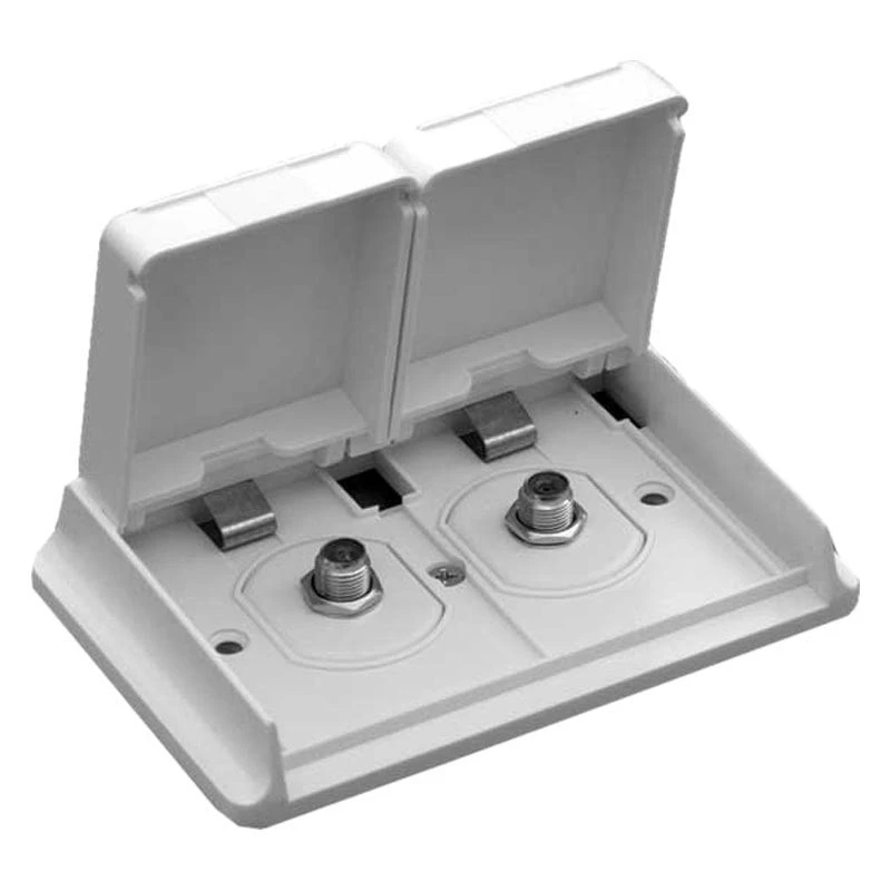 Prime Products® 08-6301 - White Double TV Outlet 1 Prime Products® 08-6301 - White Double TV Outlet