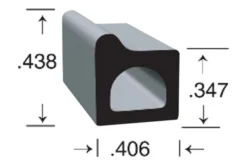 Clean Seal® - 50' Black EPDM Sponge Rubber Door/Window Rectangular D-Seal With Rib -Magma Store 106h2 50 2