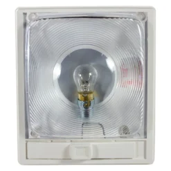Arcon® 11824 - Economy Series Rectangular Surface Mount Incandescent Single Bulb Overhead Dome Light With Switch (6.3"L X 5.5"W X 1.6"D)