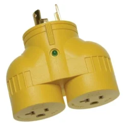 Arcon® - Splitted Power Cord Adapter With Standard Grip (30A Locking Male X 20A Female X 20A Straight Female)