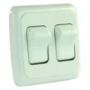 JR Products® 12015 - Double SPST On/Off White Lighting Switch