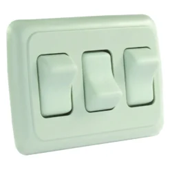 JR Products® 12025 - Triple SPST On/Off White Lighting Switch