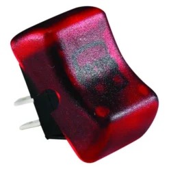 JR Products® - Single SPST On/Off Rectangular Black /Red Illuminated Contour Multi Purpose Switch