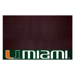 FanMats® 12125 - NCAA University Of Miami 26" X 42" Grill Mat With "U" Logo & "U Miami" Wordmark