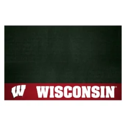 FanMats® 12134 - NCAA University Of Wisconsin 26" X 42" Grill Mat With "W" Logo & "Wisconsin" Wordmark