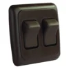 JR Products® 12145 - Double SPST On/Off Brown Lighting Switch