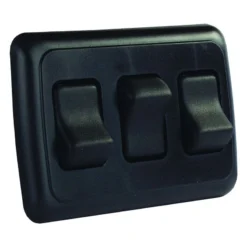 JR Products® 12245 - Triple SPST On/Off Black Lighting Switch