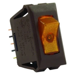 JR Products® 12545 - Single SPST On/Off Rectangular Black /Amber Illuminated Multi Purpose Switch