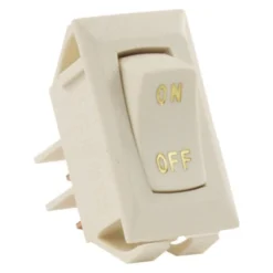 JR Products® 12611-5 - Single SPST On/Off Rectangular Labled Ivory Multi Purpose Switch