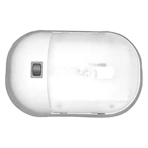 Fasteners Unlimited® - Oblong Flush Mount Incandescent Single Bulb Overhead Light With Switch (7.4"L X 5.8"W X 1.9"D) 1 Fasteners Unlimited® - Oblong Flush Mount Incandescent Single Bulb Overhead Light With Switch (7.4"L X 5.8"W X 1.9"D)