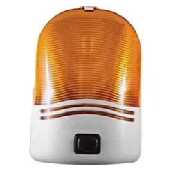 Fasteners Unlimited® - Omega Oblong Amber Lens White Case Incandescent Porch Light With Switch