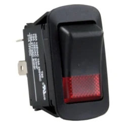 JR Products® - Single SPST On/Off Rectangular Black /Red Illuminated Waterproof Multi Purpose Switch