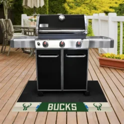 FanMats® 14211 - NBA "Milwaukee Bucks" 26" X 42" Grill Mat With "Buck" Logo & "Milwaukee Bucks" Wordmark -Magma Store 14211 2