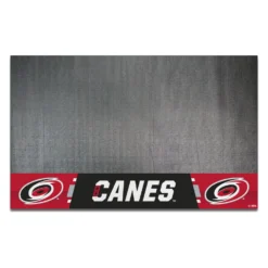 FanMats® 14229 - NHL "Carolina Hurricanes" 26" X 42" Grill Mat With "Eye Of Hurricane" Logo  & "Carolina Hurricanes" Wordmark