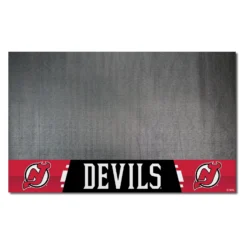 FanMats® 14241 - NHL "New Jersey Devils" 26" X 42" Grill Mat With "NJ Devil Horn" Logo & Wordmark