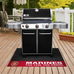 FanMats® 15713 - Military "U.S. Marines" 26" X 42" Grill Mat With "Marines" Official Logo -Magma Store 15713 2