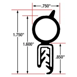 Fairchild® - 25' Black Sponge Bulb & Dense Rubber Mini-Mini Trim Seal -Magma Store 1618 25