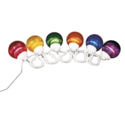 Polymer® 1661-00523 - Multi Color Lens 6 Globe Patio Lights With 20' Outdoor Cord & Plug