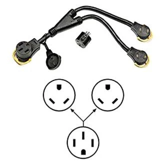 Arcon® - Multi-Max 17" Splitted Dogbone Power Adapter With Handle Grip (50A Female X 30A Male X 30A Male) 2 Arcon® - Multi-Max 17" Splitted Dogbone Power Adapter With Handle Grip (50A Female X 30A Male X 30A Male) - Image 2