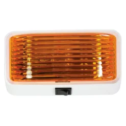 Arcon® 18111 - Rectangular Amber Lens White Case Incandescent Porch Light With Switch
