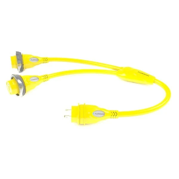 Furrion® 2021123685 - 2 X 30 A Female To 30 A Male Yellow Y-Adapter With LED Indicator 2 Furrion® 2021123685 - 2 X 30 A Female To 30 A Male Yellow Y-Adapter With LED Indicator - Image 2