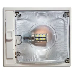 Arcon® 20667 - EC-Lite Series Rectangular Surface Mount LED Single Bulb Overhead Light With Switch (6.3"L X 5.5"W X 1.6"D)