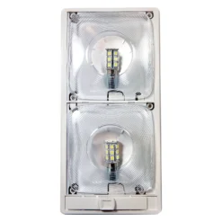 Arcon® 20668 - EC-Lite Series Rectangular Surface Mount LED Double Bulbs Overhead Light With Switch (11.5"L X 5.5"W X 1.6"D)