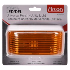 Arcon® 20675 - Rectangular Amber Lens White Case LED Porch Light -Magma Store 20675 4