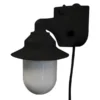 Polymer® 2104-10000-P - Cylinder White Lens Black Case Incandescent Wall Lantern With Switch