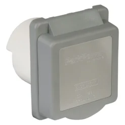 ParkPower® - 30A Straight Square Outdoor Power Inlet With Stainless Steel Trim