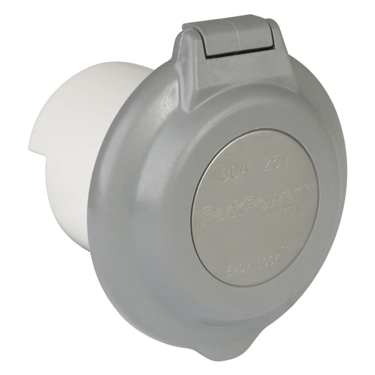 ParkPower® - 30A Straight Round Outdoor Power Inlet With Stainless Steel Trim 2 ParkPower® - 30A Straight Round Outdoor Power Inlet With Stainless Steel Trim - Image 2