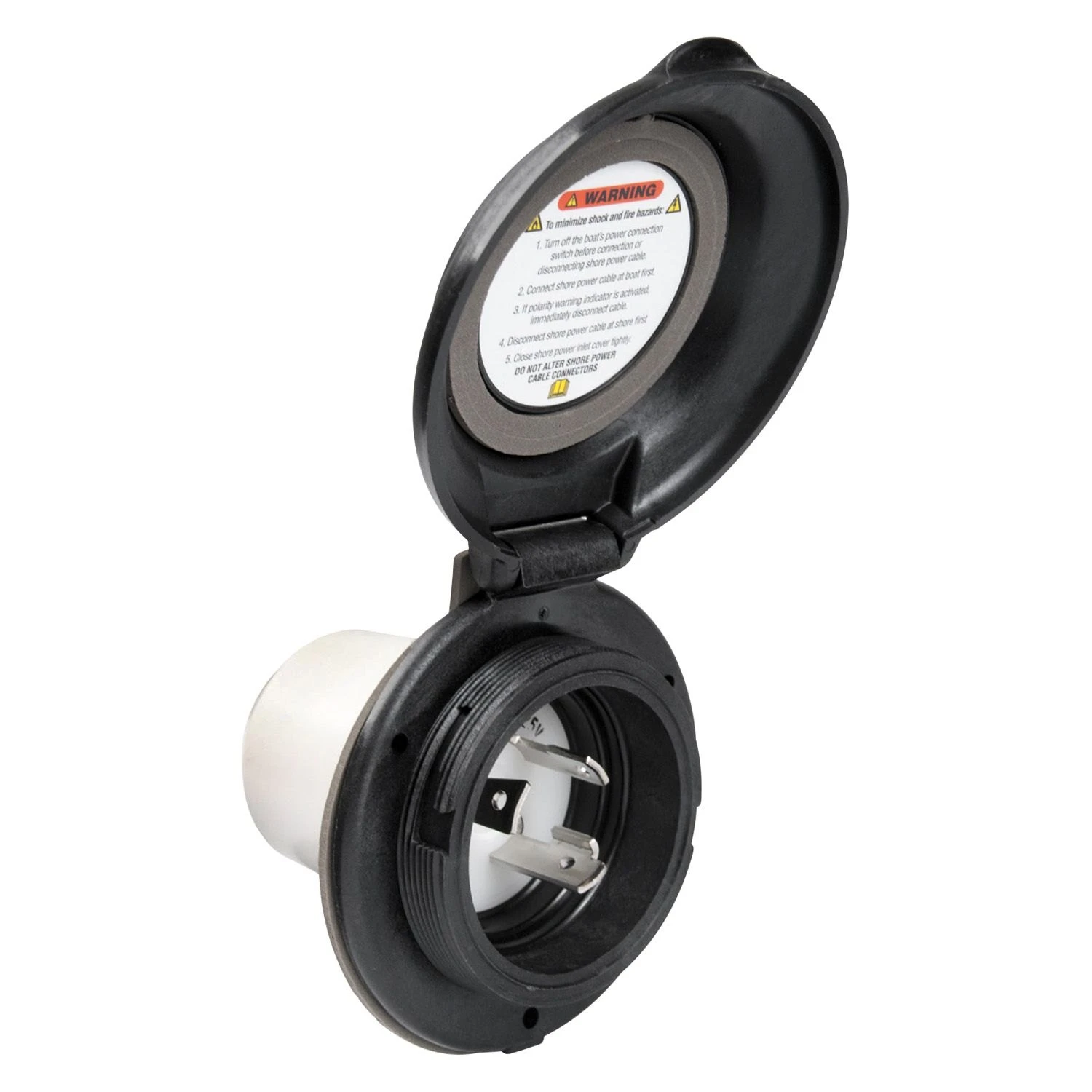 ParkPower® - 30A Straight Round Outdoor Power Inlet With Stainless Steel Trim 3 ParkPower® - 30A Straight Round Outdoor Power Inlet With Stainless Steel Trim - Image 3