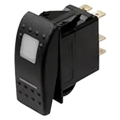 Pollak® 34-230P - Single SPST On/Off Rectangular Black /White Illuminated Multi Purpose Switch