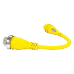 Furrion® 2021123880 - 50 A 125/250 V Female To 30 A 125 V Male Yellow Pigtail Adapter With LED Indicator
