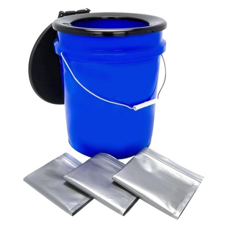 Camco® - Blue Toilet Bucket With Seat 3 Camco® - Blue Toilet Bucket With Seat - Image 3