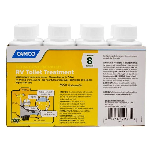 Camco® 41571 - Singles™ 4 Oz. Lemon Toilet Treatment (8 Pieces) 2 Camco® 41571 - Singles™ 4 Oz. Lemon Toilet Treatment (8 Pieces) - Image 2