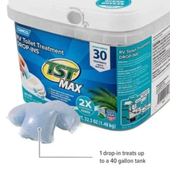 Camco® 41615 - TST MAX Drop-Ins™ 52.5 Oz. Ocean Breeze Toilet Treatment (30 Pieces) -Magma Store 41615 2