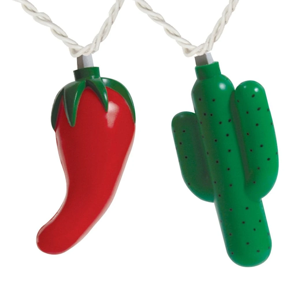 Camco® - 8' Chili And Cactus 10 Party Lights 1 Camco® - 8' Chili And Cactus 10 Party Lights