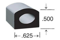 Clean Seal® 50512H2-50 - Channel™ 50' Black EPDM Sponge Rubber Door/Window D-Seal -Magma Store 50512h2 50 2