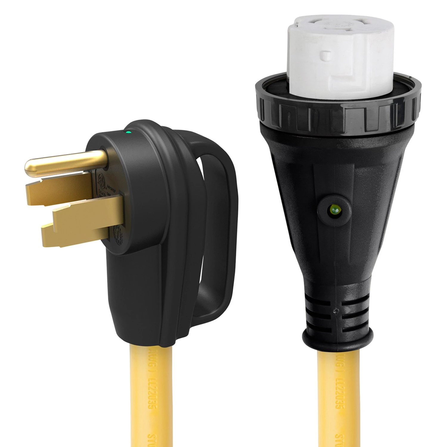 ParkPower® - 36' Extension Power Cord With Handle Grip (50A Straight Male X 50A Locking Female) 1 ParkPower® - 36' Extension Power Cord With Handle Grip (50A Straight Male X 50A Locking Female)