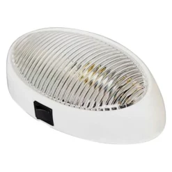 Arcon® 51252 - Oval Clear Lens White Case Incandescent Porch/Utility Light With Switch