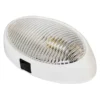 Arcon® - Oval Clear Lens White Case Incandescent Porch/Utility Light With Switch