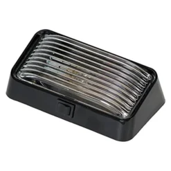 Arcon® 51308 - Rectangular Clear Lens Black Case Incandescent Porch/Utility Light With Switch